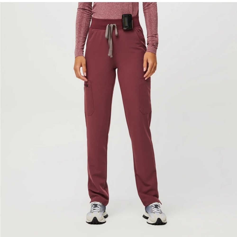 Figs Yola Scrub Pants Dark Cherry